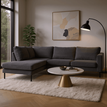 Hoekbank Malaga 4-zits Links Antraciet