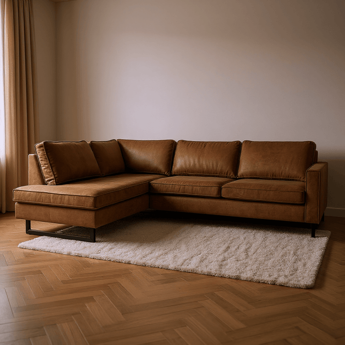 Hoekbank Barcelona 4-zits Links Cognac