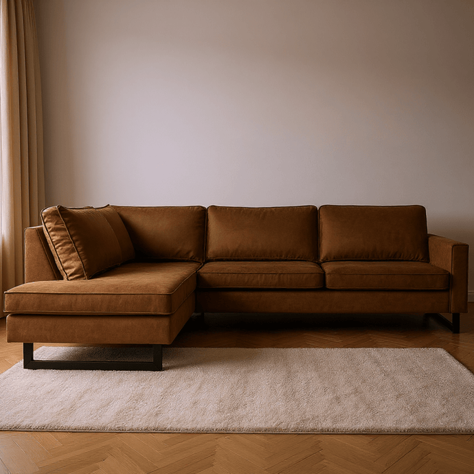 Hoekbank Barcelona 4-zits Links Cognac