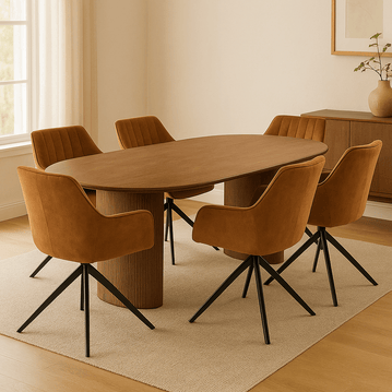 Mangohouten eettafel walnoot 240x110cm