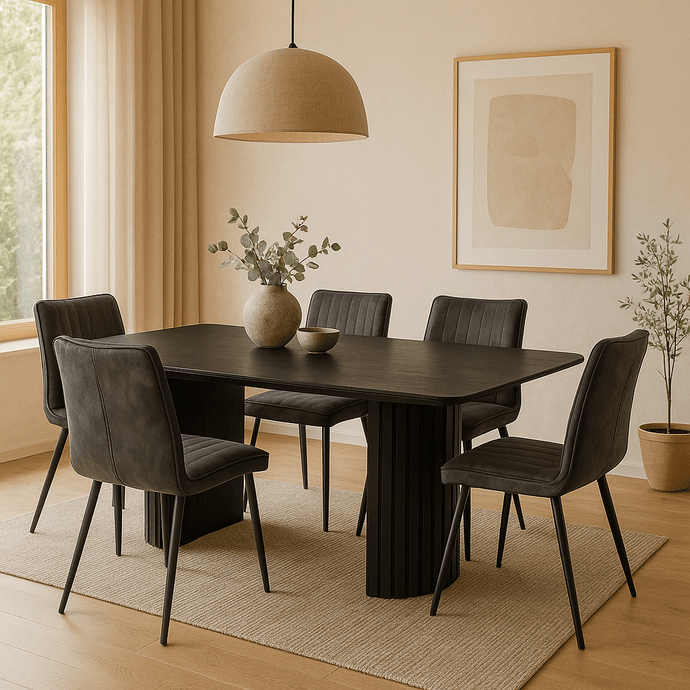 Mangohouten Eettafel Lucia Black 210x100 cm Mahom