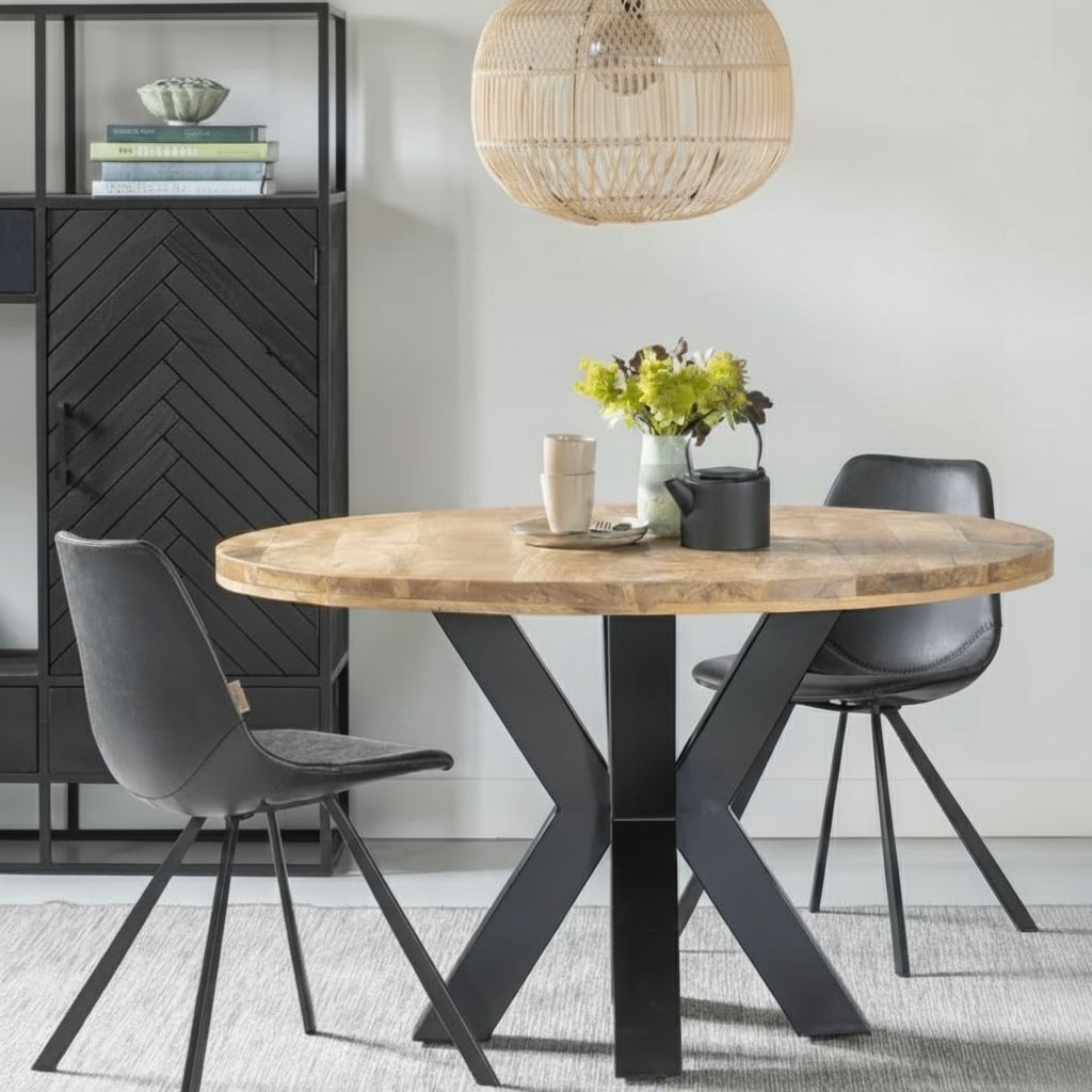 Mangohouten Eettafel Madison Rond 110 cm Mahom