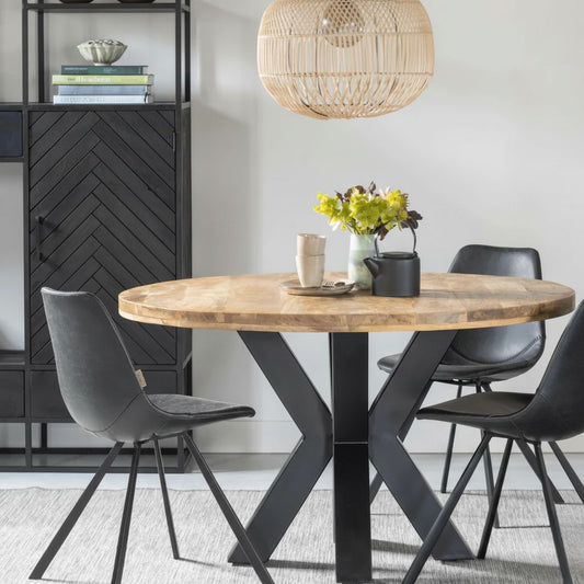 Mangohouten Eettafel Madison Rond 120 cm Mahom