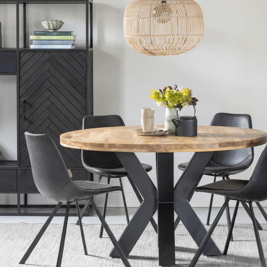 Mangohouten Eettafel Madison Rond 130 cm Mahom