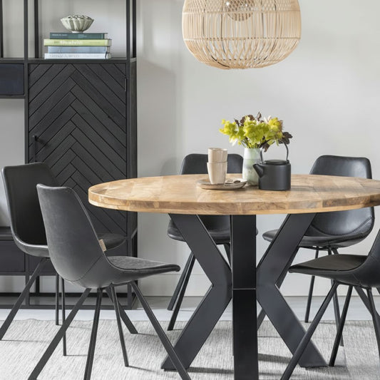 Mangohouten Eettafel Madison Rond 140 cm Mahom