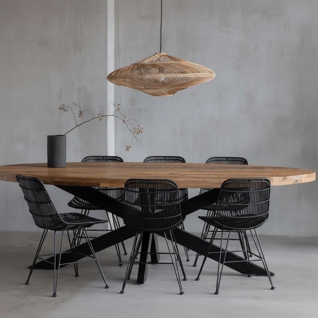 Mangohouten Eettafel Tulsa Ovaal 220×110 cm Mahom