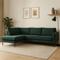 Hoekbank Malaga 4-zits Links Groen Mahom