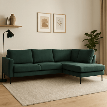 Hoekbank Malaga 4-zits Rechts Groen Mahom