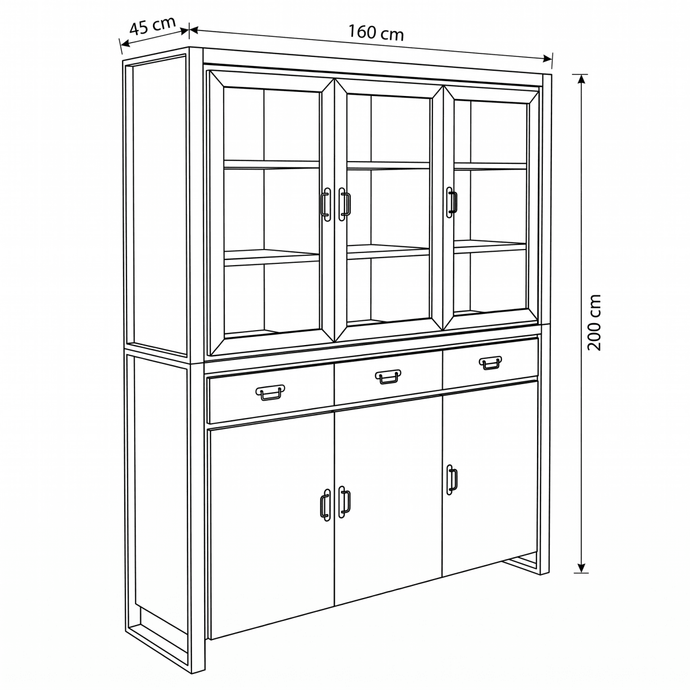 Mangohouten Buffetkast Britt 160 cm Mahom
