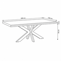 Mangohouten Eettafel Memphis Rechthoek 200x100 cm Mahom