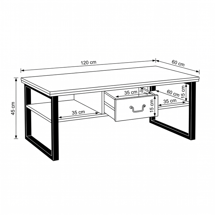 Mangohouten Salontafel Britt 120 cm Mahom