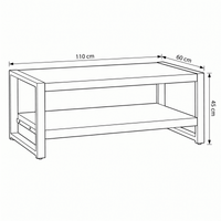 Mangohouten Salontafel Britt tweelaags 110 cm Mahom