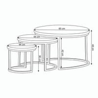 Mangohouten Salontafels Sienna Set van 3 Mahom