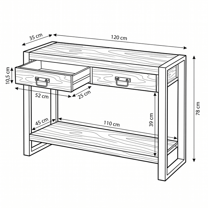 Mangohouten Sidetable Britt 2 lades Mahom
