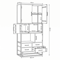 Mangohouten Vakkenkast San Antonio 90 cm Mahom