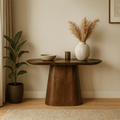 Donkerbruine ovale sidetable