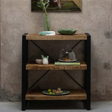 Mangohouten Boekenkast Minneapolis 90 cm