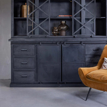Mangohouten Buffetkast Denver 200 cm X Black