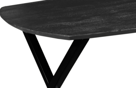 Mangohouten Eettafel Salerno Black Deens Ovaal 200x100 cm Mahom