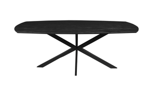 Mangohouten Eettafel Vicenza Black Deens Ovaal 180x100 cm Mahom