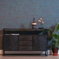 Mangohouten Dressoir 145 cm Black