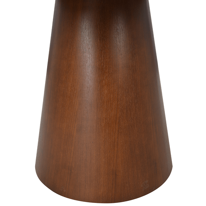 Eettafel Rond Walnoot Mahom close up poot in ze geheel