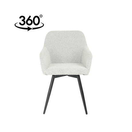 Eetkamerstoel Amiens Beige Bouclé stof