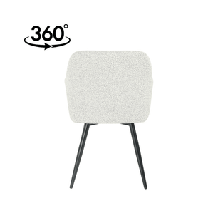 Eetkamerstoel Amiens Beige Bouclé stof