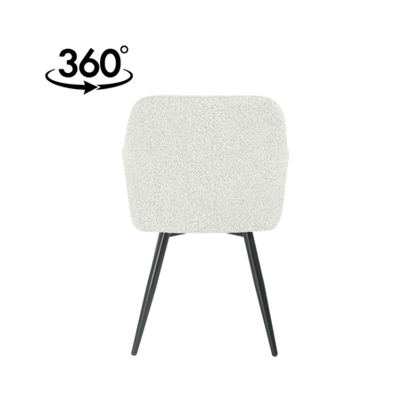 Eetkamerstoel Amiens Beige Bouclé stof