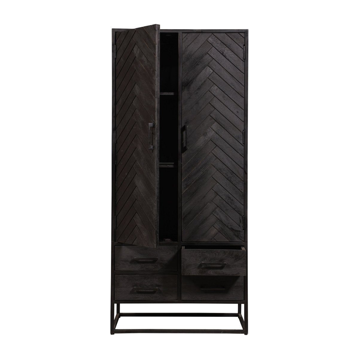 Mangohouten Kast Toronto Black 80 cm Mahom