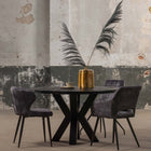 Mangohouten Eettafel Madison Black Rond Ø 110 Mahom