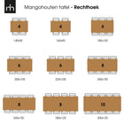 Mangohouten Eettafel Cleveland Black Rechthoek 280x100 cm Mahom