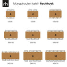 Mangohouten Eettafel Columbus Rechthoek 180x100 cm (6cm) Mahom