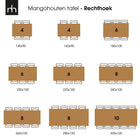 Mangohouten Eettafel Columbus Rechthoek 140x90 cm (6cm) Mahom