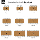 Mangohouten Eettafel Cleveland Rechthoek 200x100 cm Mahom