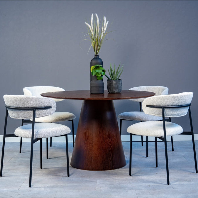 Eettafel rond 120 cm Donker Walnoot Mahom