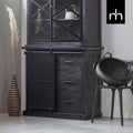 Mangohouten Buffetkast Black 100 cm met Deurtjes 