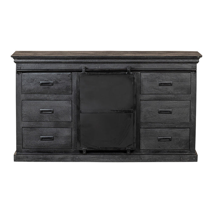 Mangohouten Dressoir Newark Black 160 cm Mahom