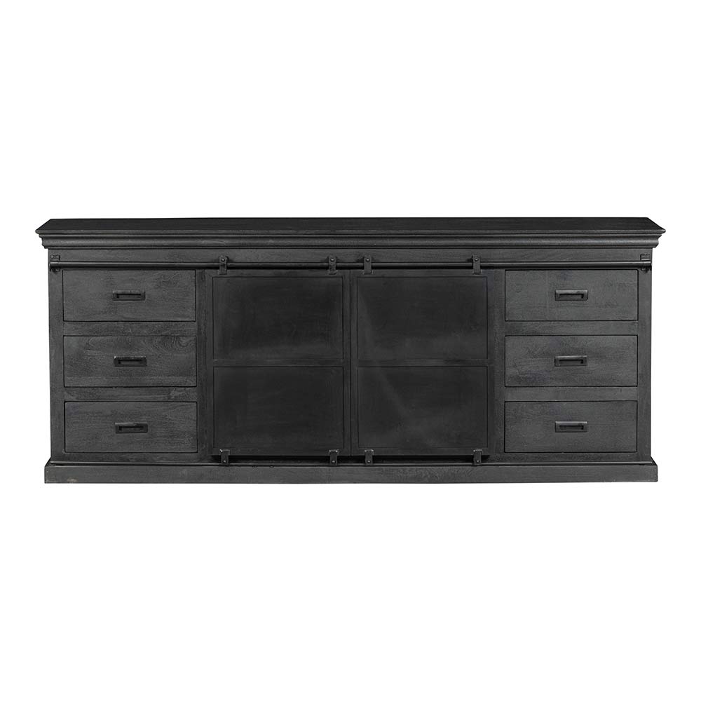 Mangohouten Dressoir Newark Black 190 cm Mahom