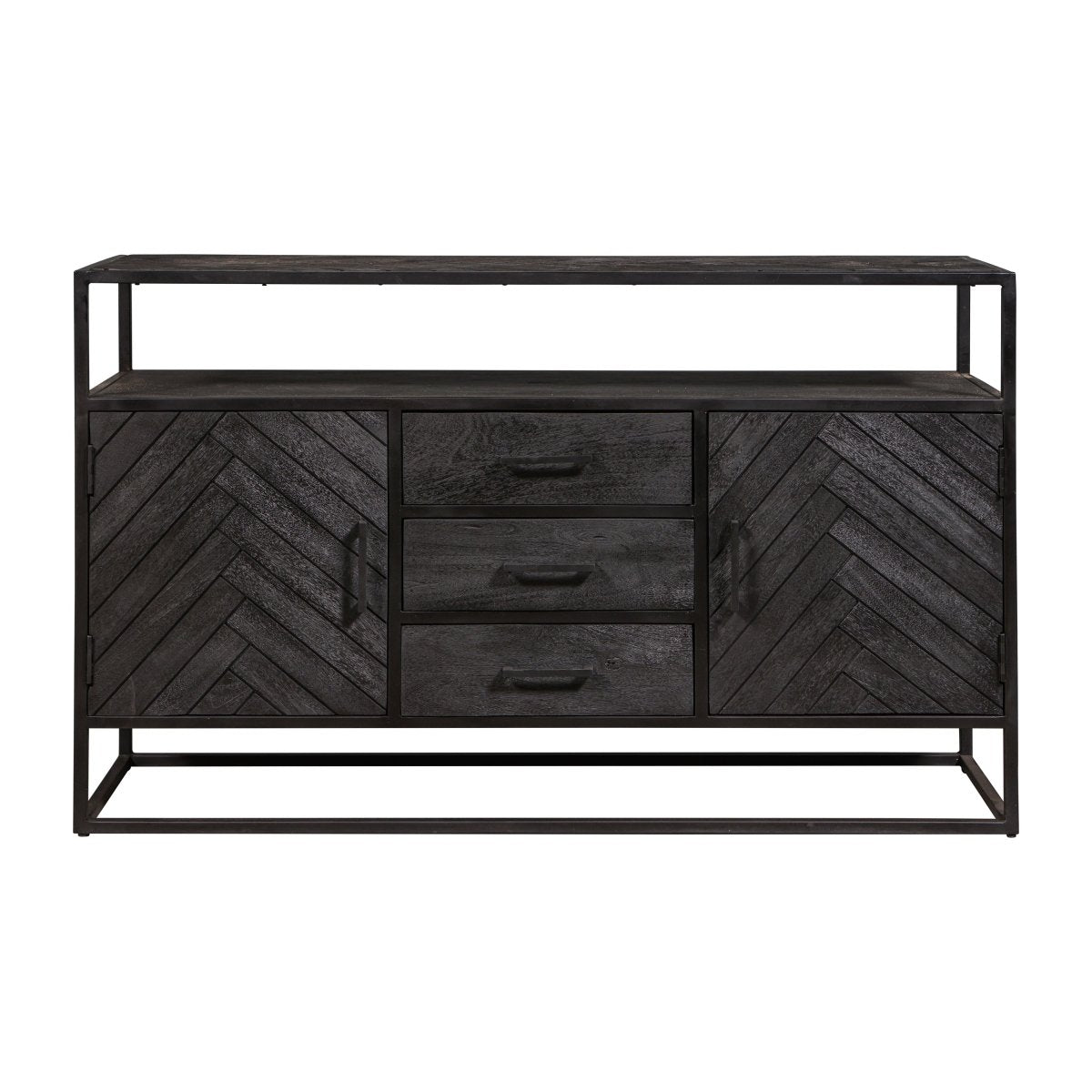 Mangohouten Dressoir Toronto Black 145x90 cm Mahom