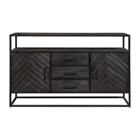 Mangohouten Dressoir Toronto Black 145x90 cm Mahom