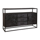 Mangohouten Dressoir Toronto Black 145x90 cm Mahom