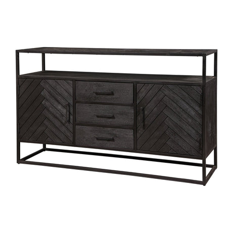 Mangohouten Dressoir Toronto Black 145x90 cm Mahom