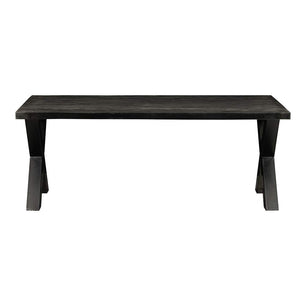 Mangohouten Eettafel Columbus Black Rechthoek 180x100 cm Mahom