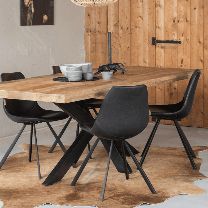 Mangohouten Eettafel Memphis Rechthoek 160x90 cm Mahom