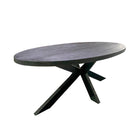 Mangohouten Eettafel Tulsa Black Ovaal 300×130 cm Mahom