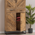 Mangohouten Kast 100 cm 2 lades en 4 deuren