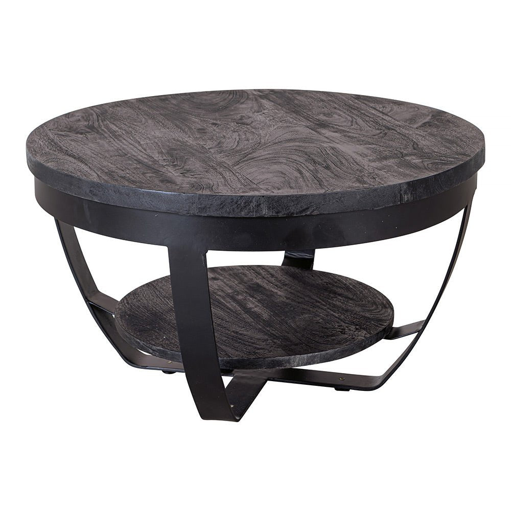 Mangohouten Salontafel Bakersfield Black 65 cm Mahom