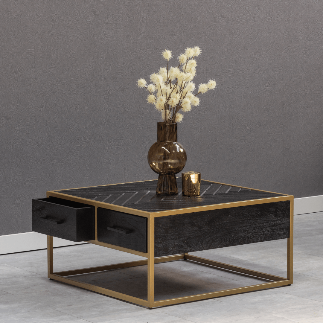 Mangohouten Salontafel Napels Square Goud