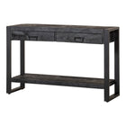 Mangohouten Sidetable Atlanta Black 2 lades 120 cm Mahom